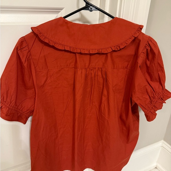 Pilcro Rust Blouse with Ruffled Collar - Picture 6 of 8